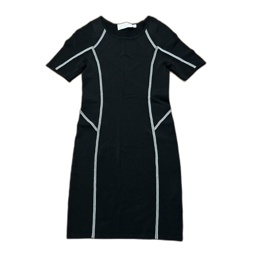 ALC Dress Womens Small Black Bodycon Stretch Rayon Knit Evans Bandage Celebrity